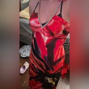 Red, Black and Pink dress